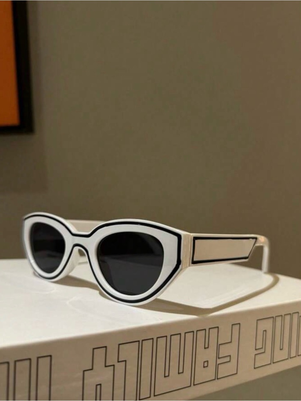 SHEIN White and Black Cat Eye Sunglasses